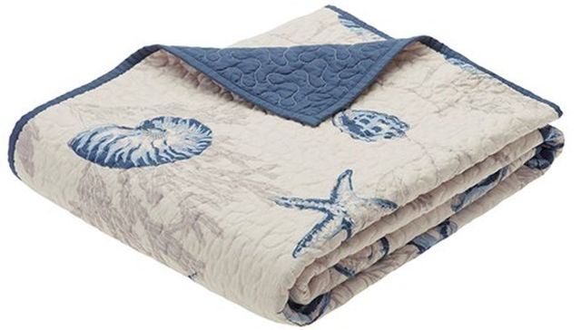 Olliix by Madison Park Blue Bayside Oversized Quilted Throw-0