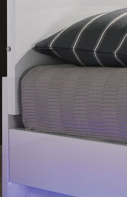 Furniture of America® Erlach Chrome/White California King Panel Bed-2
