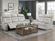 Homelegance® Laconia Silver Leather Power Double Reclining Loveseat-1