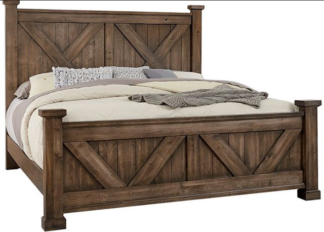Artisan & Post by Vaughan-Bassett Cool Rustic Mink King Panel Bed-0