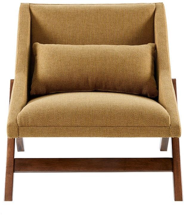 Olliix by INK+IVY Mustard Yellow/Pecan Boomerang Accent Chair-0