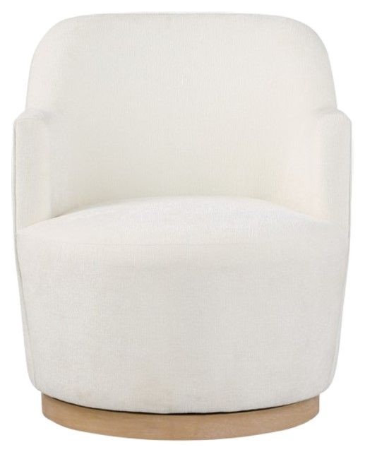 Meridian Furniture Clarita Cream Swivel Chenille Fabric Accent Chair-1