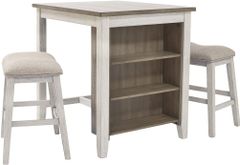 Signature Design by Ashley® Skempton 3-Piece Light Brown/White Counter Height Dining Table Set