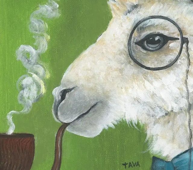 Classy Art Llama and Pipe by Tava Studios Wall Art-1