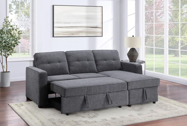 Steve Silver Co. Noah Gray Sleeper Chaise Sofa-0