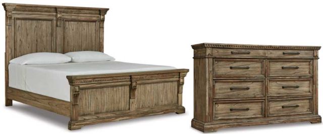 Signature Design by Ashley® Markenburg 2-Piece Brown California King Panel Bed Set-0