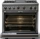 Viking® 7 Series 36" Damascus Gray Pro Style Dual Fuel Range with 12" Reversible Griddle-1