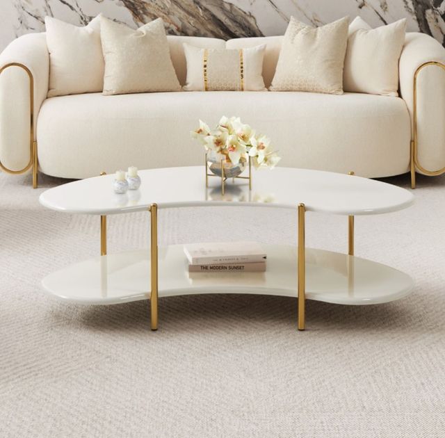 Michael Amini® Sassani Gold/Pearl White Cocktail Table-1