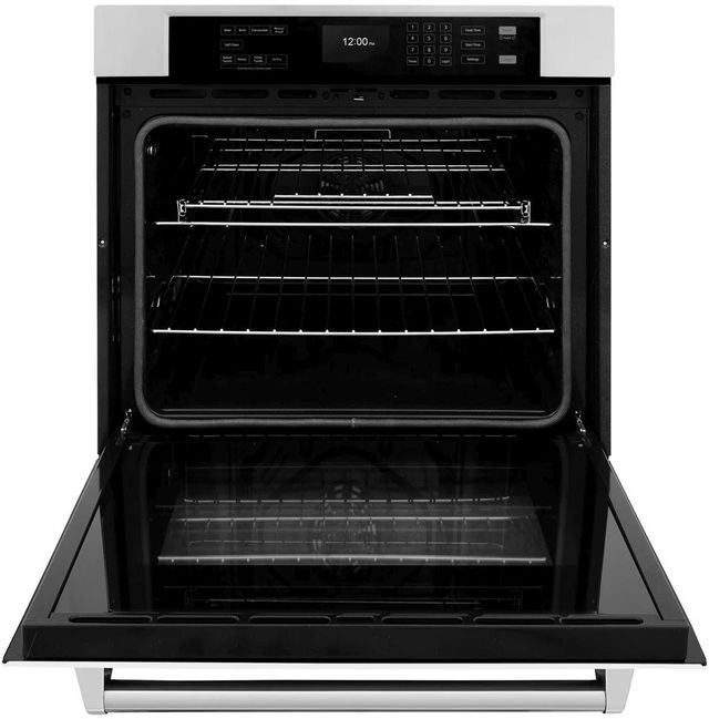 ZLINE Professional 30" Stainless Steel Single Electric Wall Oven with White Matte Door-1