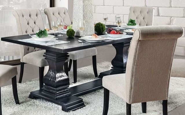 Furniture of America® Nerissa Antique Black Dining Table-0