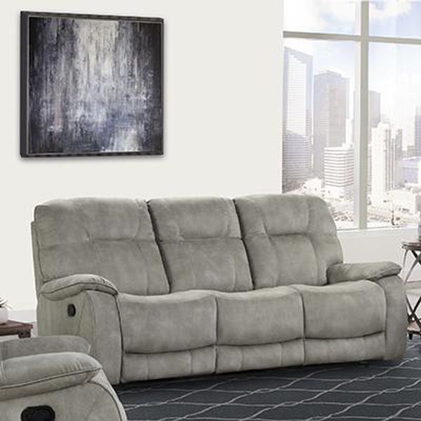 Parker House® Cooper Shadow Natural Manual Triple Reclining Sofa-1