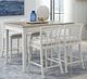 American WoodCrafters Beach Comber 5-Piece Brown/Weathered White Counter Dining Set -3
