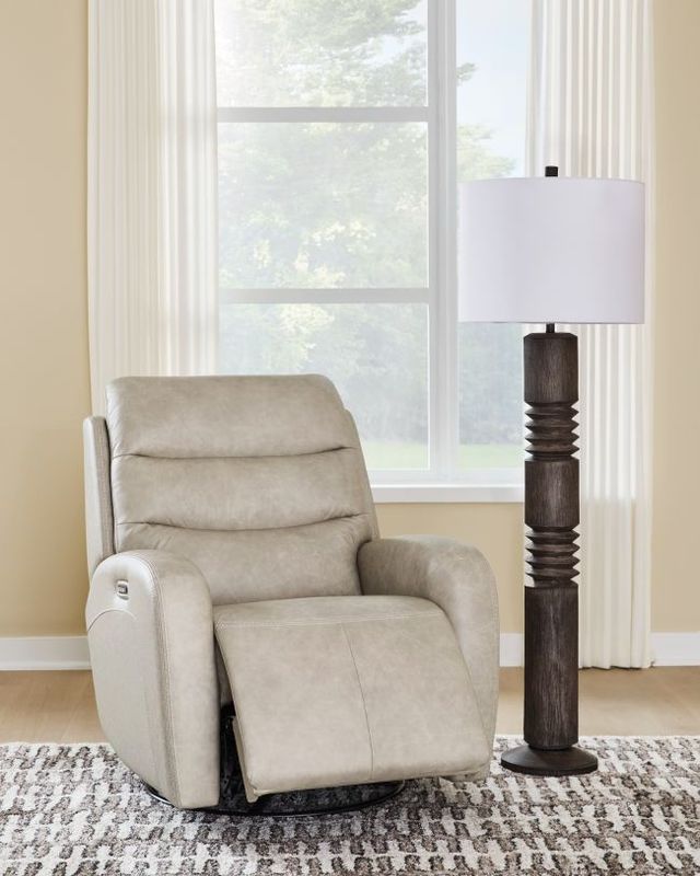 Signature Design by Ashley® Falloway Stonewash Power Swivel Glider Recliner-3