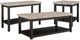 Elements International Kansas Espresso 3-Piece Beige/Espresso Occasional Table Set with Sofa Table-0