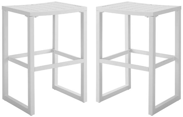Linon Alora 2-Piece White Aluminum Outdoor Barstool Set-0