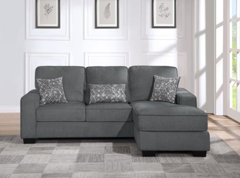 Milton Greens Stars 2-Piece Dark Gray Plushy Cushioned Flared Square Arm Sectional-1