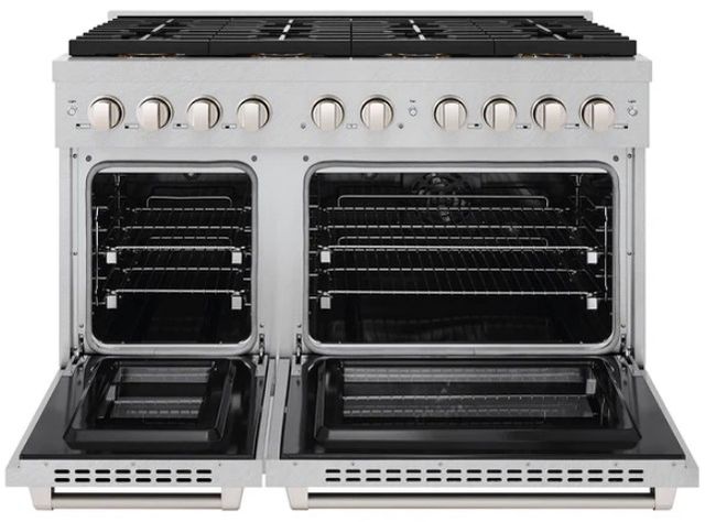 ZLINE Paramount 48" 6.7 cu. ft. Satin Stainless Steel Paramount Dual Fuel Range with 8 Burner DuoPro™ Cooktop and Dual Ovens-1