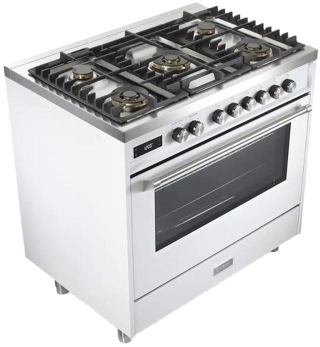 Verona® Ultima 36" White Pro Style Dual Fuel Range-3