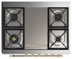 Ilve® Majestic III 36" Blue Gray Pro Style Dual Fuel Liquid Propane Range with Triple Glass Door and Brass Trim-2
