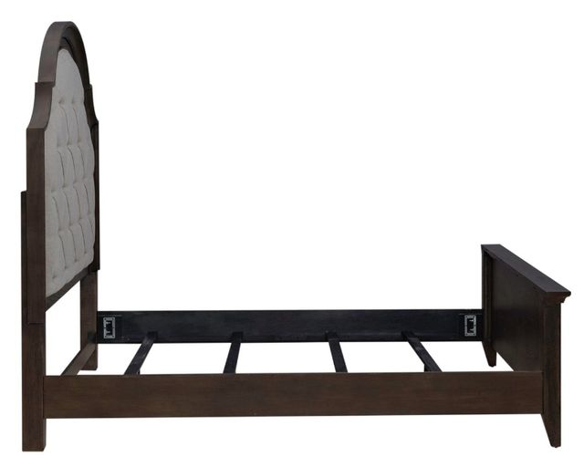 Liberty Furniture Paradise Valley Flax Tweed/Saddle Brown Queen Upholstered Panel Bed-3
