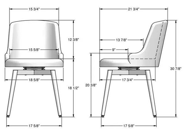 Amisco Customizable Giulia Swivel Dining Side Chair-3