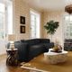 TOV Furniture Tarra 3-Piece Black Fluffy Oversized Right-Arm Facing Sectional and Chaise-1