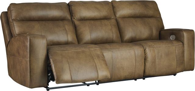 Signature Design by Ashley® Game Plan Caramel Power Reclining Sofa-0