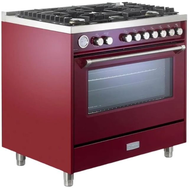 Verona® Ultima 36" Burgundy Pro Style Gas Range-1