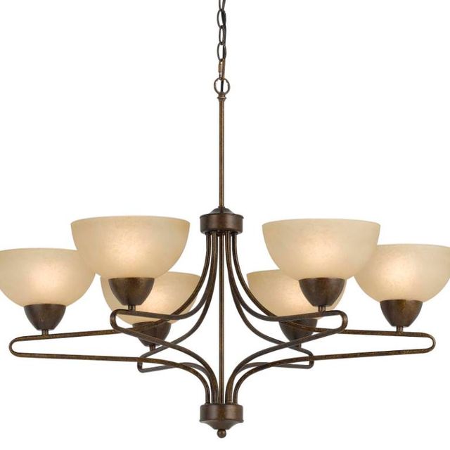 Cal® Lighting & Accessories Romano 6-Light Bone Chandelier-0
