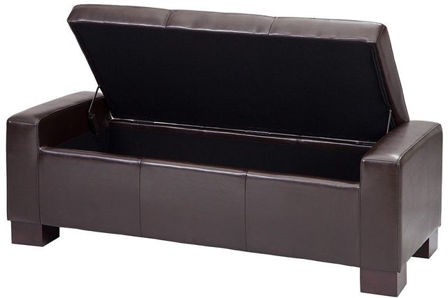 Olliix by Madison Park Brown Mirage Tufted Top Storage Bench-1