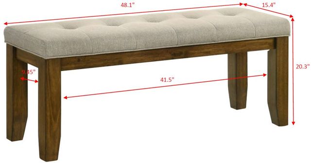 Crown Mark Hollister Beige/Brown Dining Bench-2