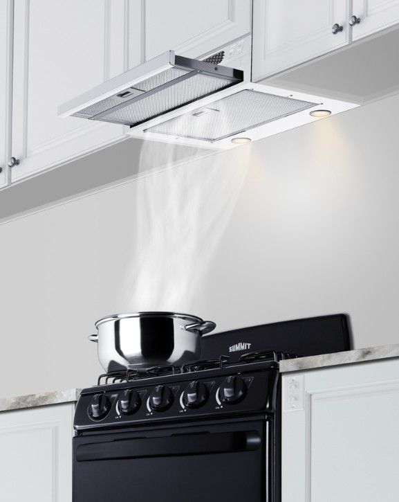Summit® 20” White ADA Compliant Ductless Retractable Under Cabinet Range Hood-1