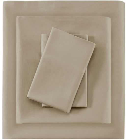 Olliix by Madison Park 525 Thread Count Khaki Full Cotton Rich Sheet Set-0