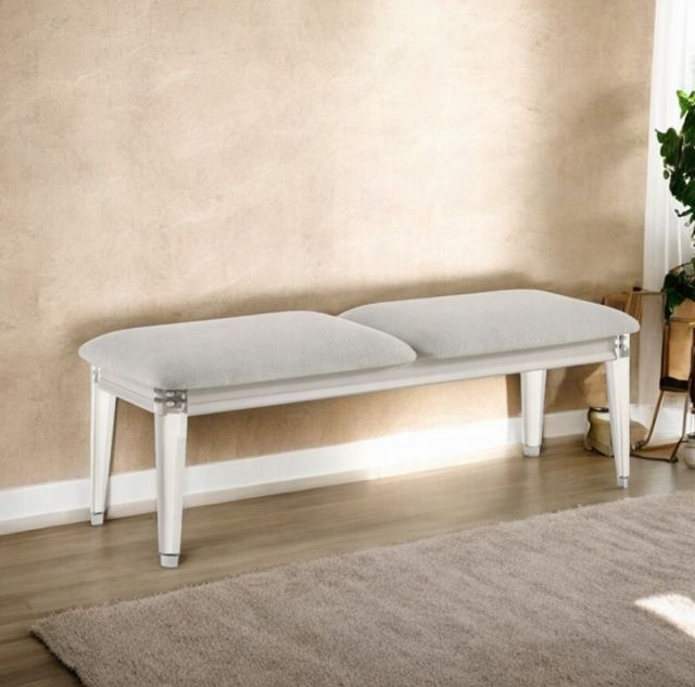 ACME Furniture Laveda Light Gray/Pearl White Bench-1