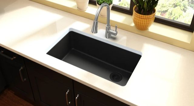 Elkay Quartz Classic® Black 33" x 18-3/4" x 9-1/2" Single Bowl Undermount Sink-3