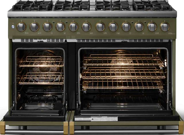 Viking® 5 Series 48" Martini Pro Style Dual Fuel (NG) Range with Brushed Brass Trim-1