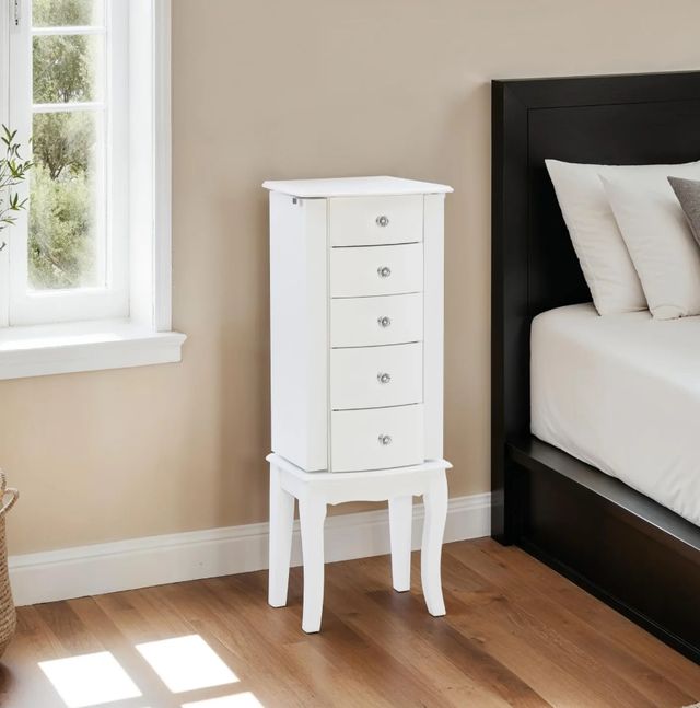 Powell® Jasmine White Jewelry Armoire-1