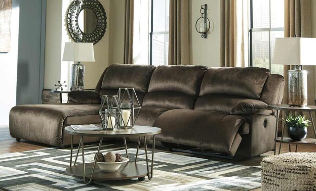 Signature Design by Ashley® Clonmel 3-Piece Chocolate Reclining Left-Arm Facing Sectional and Chaise-1
