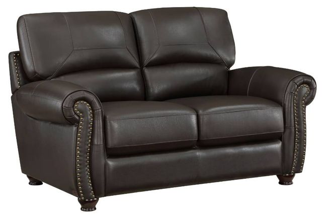 Homelegance® Foxborough Dark Brown Loveseat-0