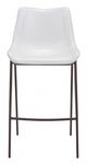 Zuo® Magnus White and Walnut Set of 2 Bar Chairs-1