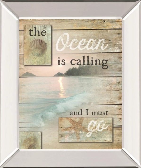 Classy Art The Ocean Is Calling by Marla Rae Mirrored Frame Wall Art-0