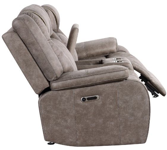 Parker House® Blake Desert Taupe Reclining Console Loveseat-3