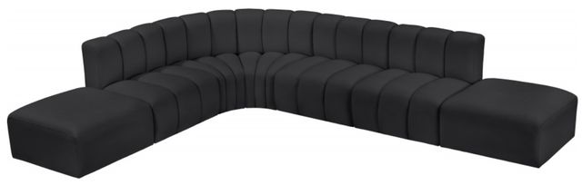 Meridian Furniture Arc 7-Piece Black Vegan Leather Sectional-0