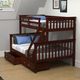 Donco Kids Dark Cappuccino Twin/Full Mission Bunk Bed with Drawers-1