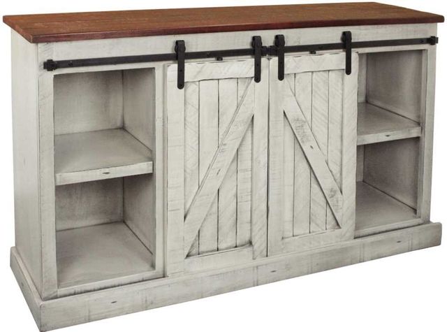 American Heartland Manufacturing Rustic Two Tone 68" Tall Provincial Fireplace Console-0