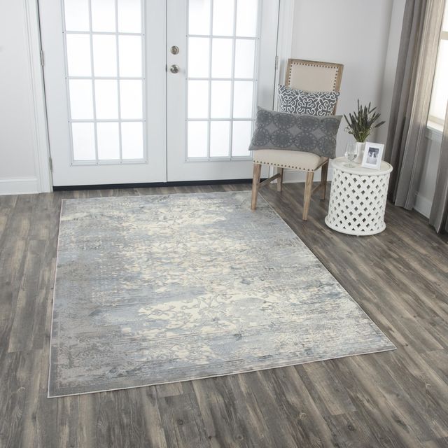 Rizzy Home Chelsea Gray/Cream 2'7" x 9'6" Runner Rug-2