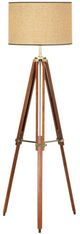 Pacific Coast® Lighting Tripod Antique Brass/Walnut Floor Lamp-0
