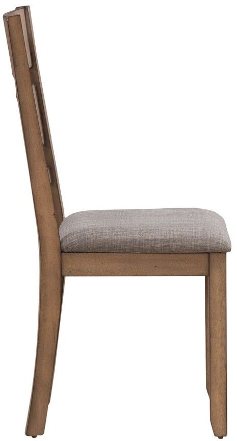 Liberty Furniture Brook Bay Gray/Sandstone Slat Back Side Chair-3