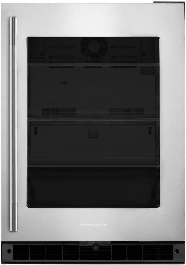Kitchenaid® 24" 5.2 Cu Ft. Stainless Steel Under the Counter Refrigerator With Glass Door-0