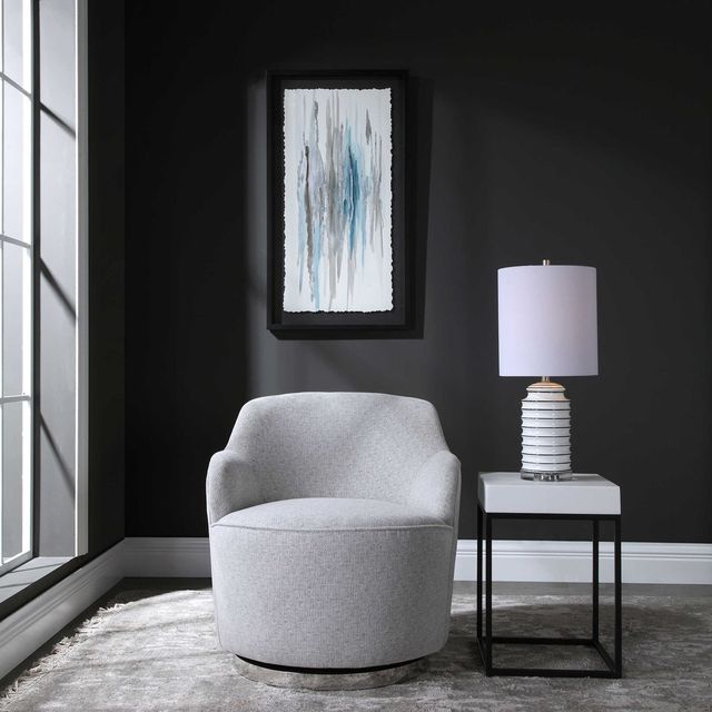 Uttermost® Hobart Stone Swivel Chair-1
